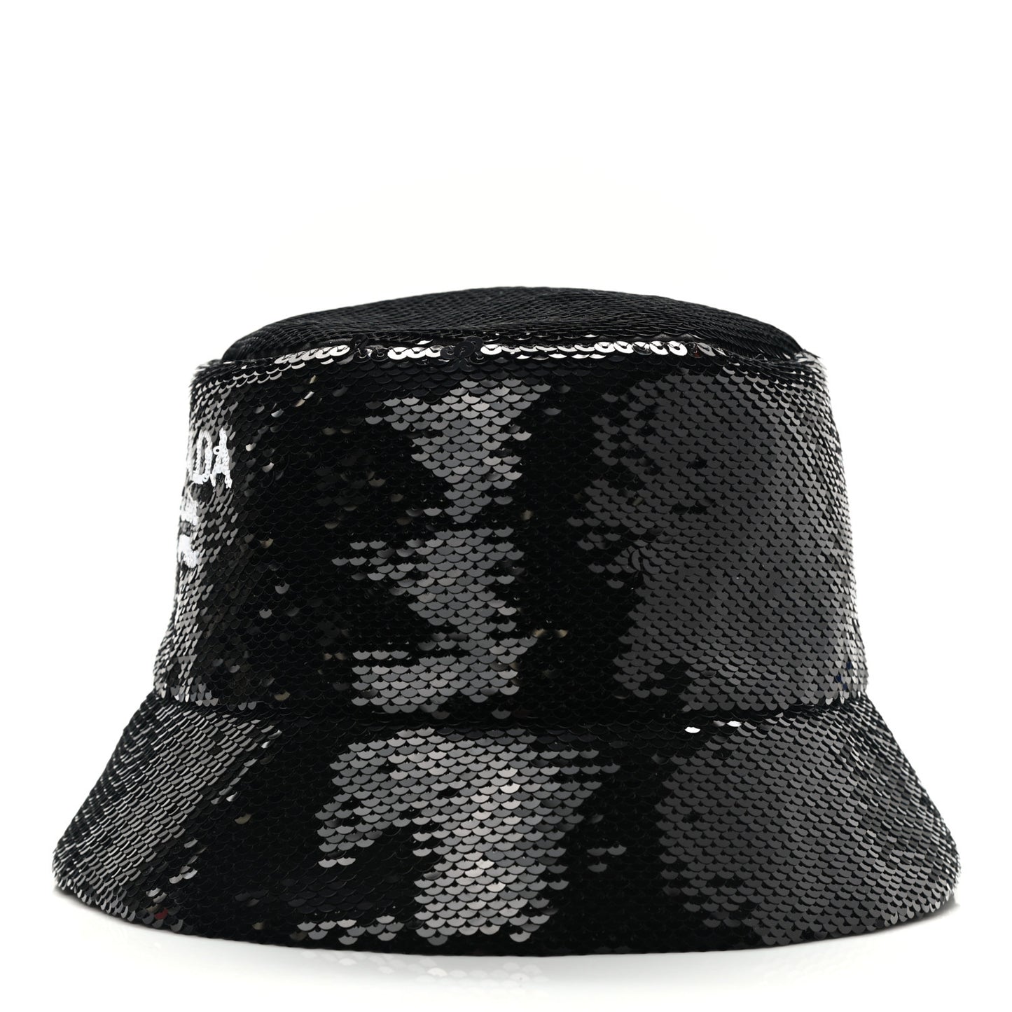 Paillettes Logo Bucket Hat S Black