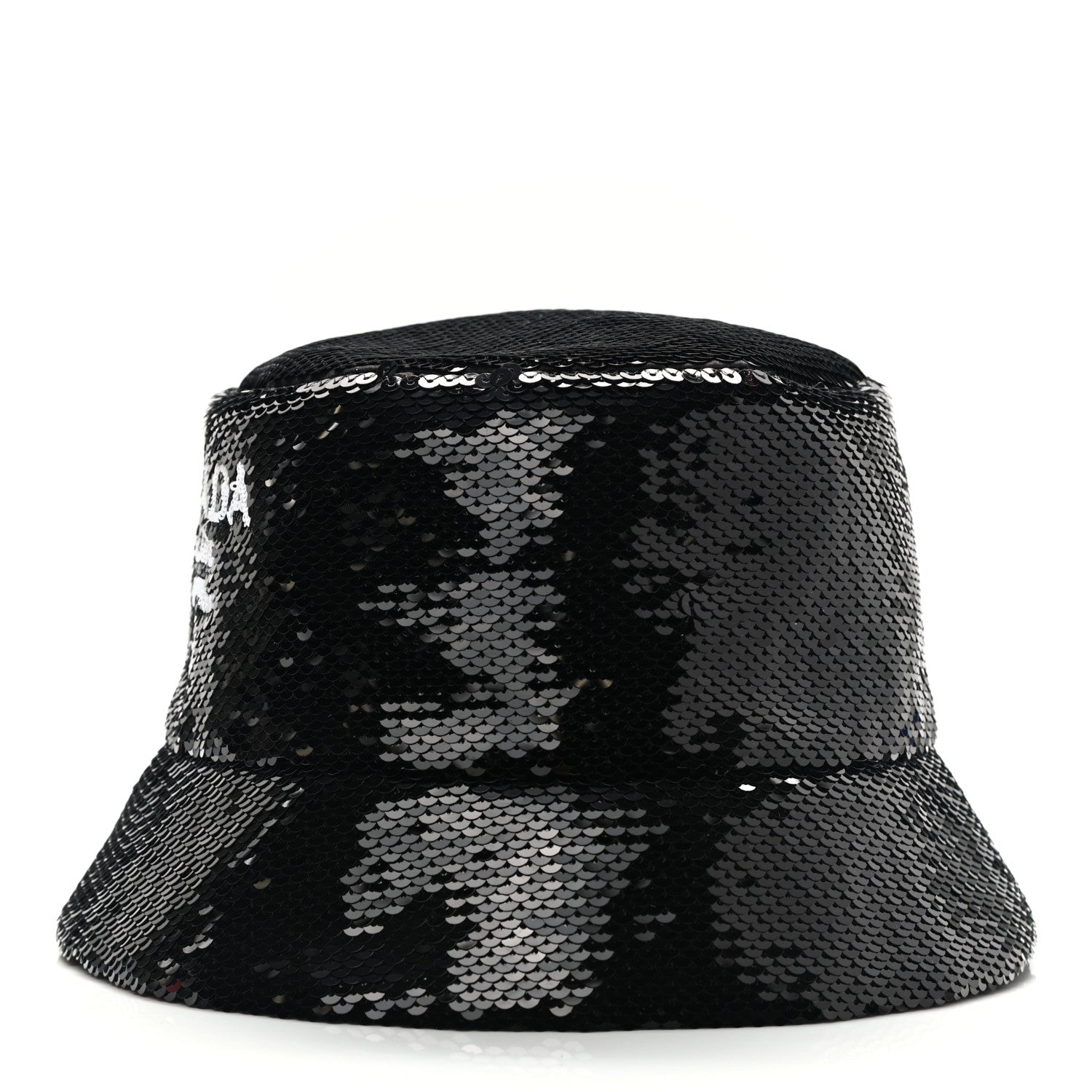 Prada Paillettes Logo Bucket Hat S Black 4 of 9