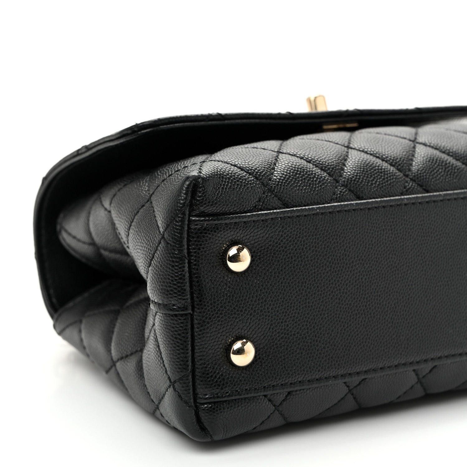 Chanel Caviar Lizard Embossed Quilted Mini Coco Handle Flap Black 9 of 10