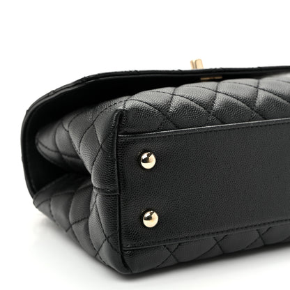 Chanel Caviar Lizard Embossed Quilted Mini Coco Handle Flap Black 9 of 10