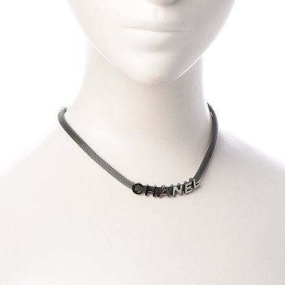 Chanel Ruthenium Logo Choker Necklace 2 of 5