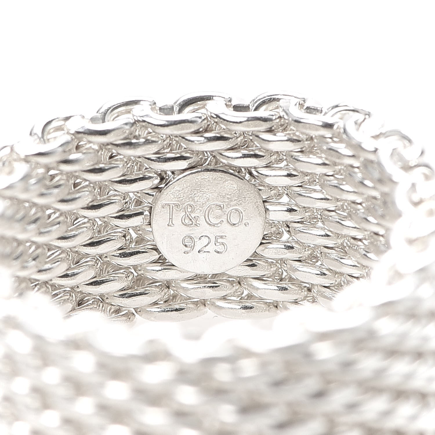 Tiffany Sterling Silver Somerset Mesh Ring 56 7.5 4 of 4