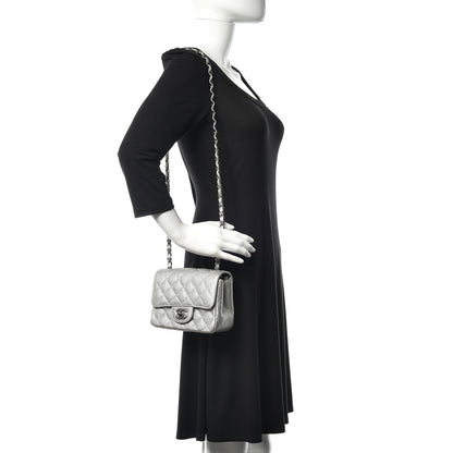 Chanel Metallic Caviar Quilted Mini Square Flap Silver 2 of 11
