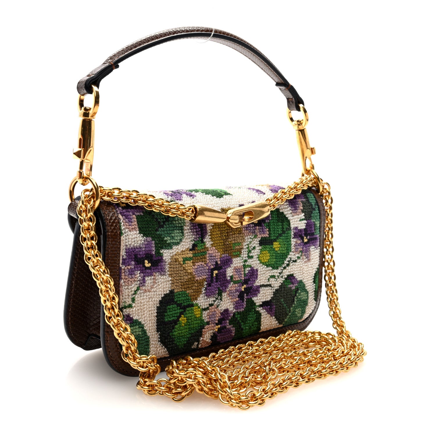 Valentino Garavani Fabric Crystal Embroidered Vlogo Small Loco Shoulder Bag Multicolor 3 of 9