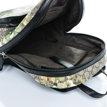 Gucci GG Supreme Monogram Blooms Medium Day Backpack Beige New Military Black 5 of 7