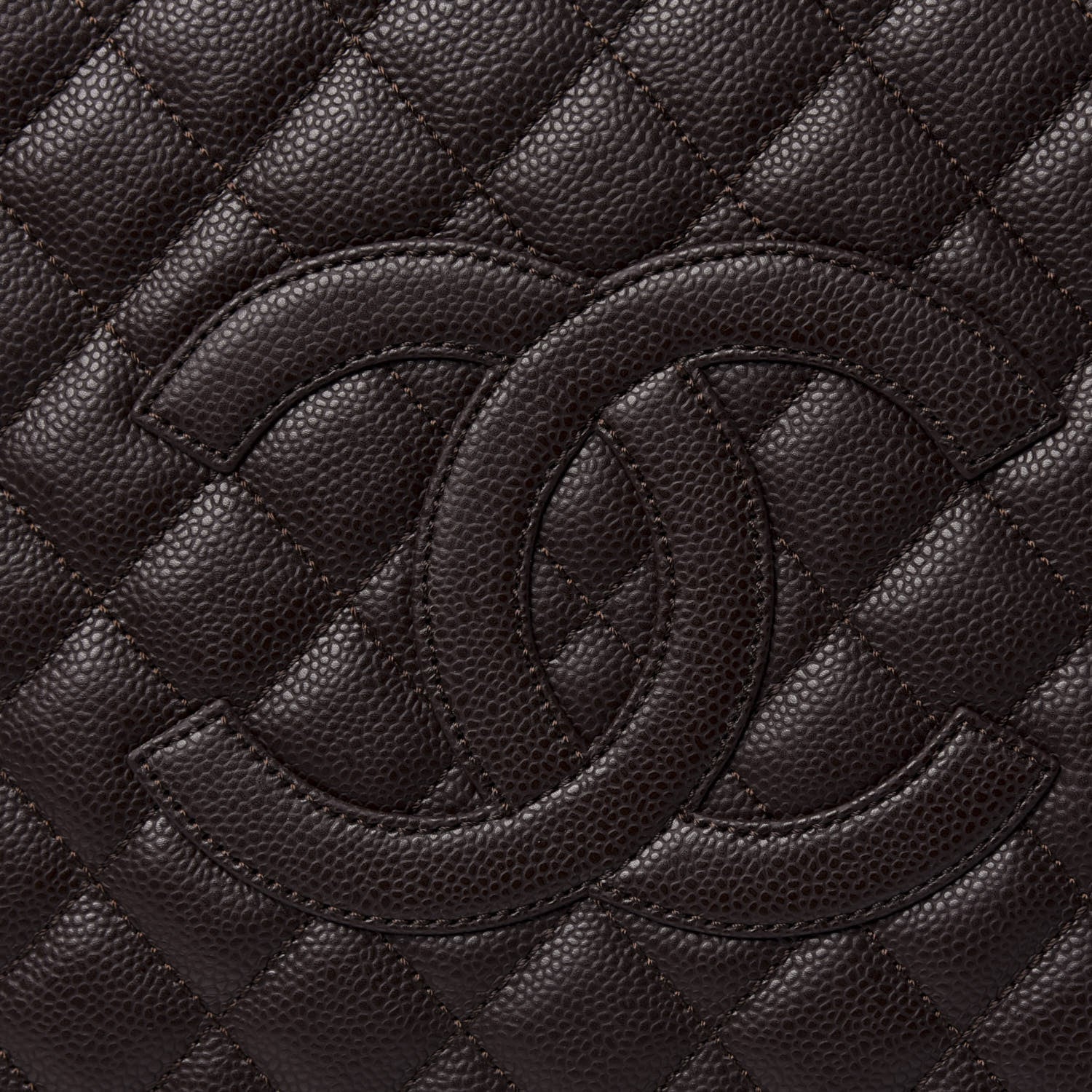 Chanel Caviar Quilted Grand Shopping Tote GST Dark Brown 9 of 9