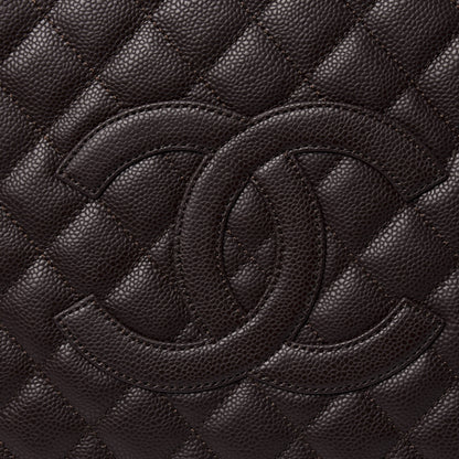 Chanel Caviar Quilted Grand Shopping Tote GST Dark Brown 9 of 9