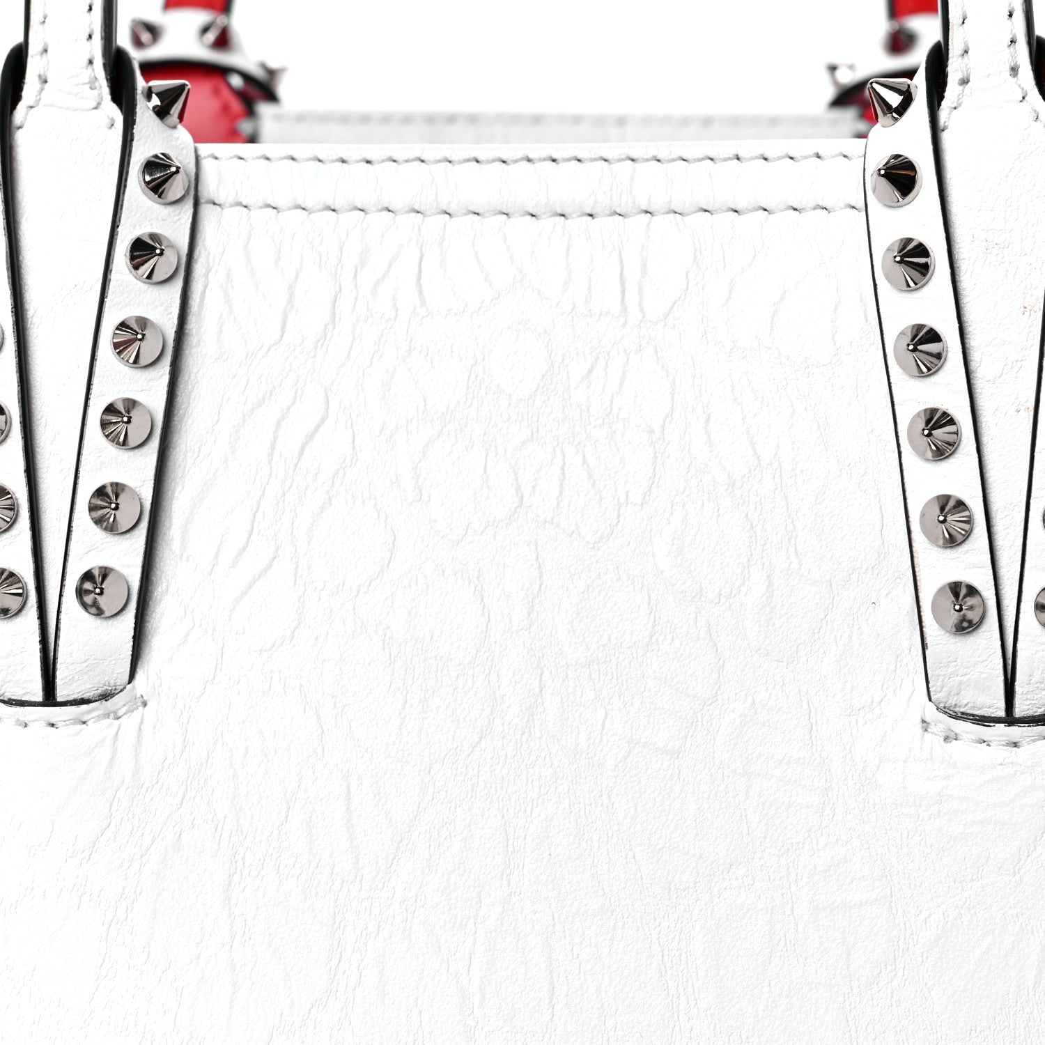 Christian Louboutin Calfskin Spikes East West Cabata Tote White 15 of 18