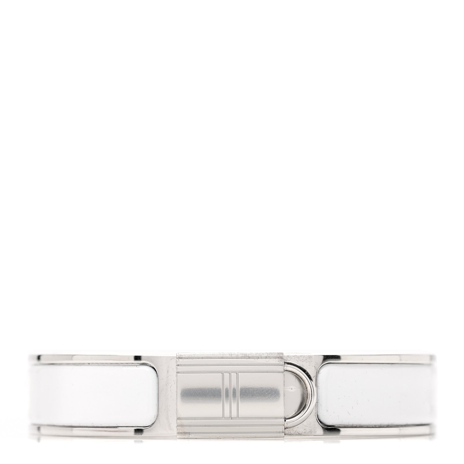 Hermes Enamel Narrow Clic Cadenas Bracelet PM White 1 of 6