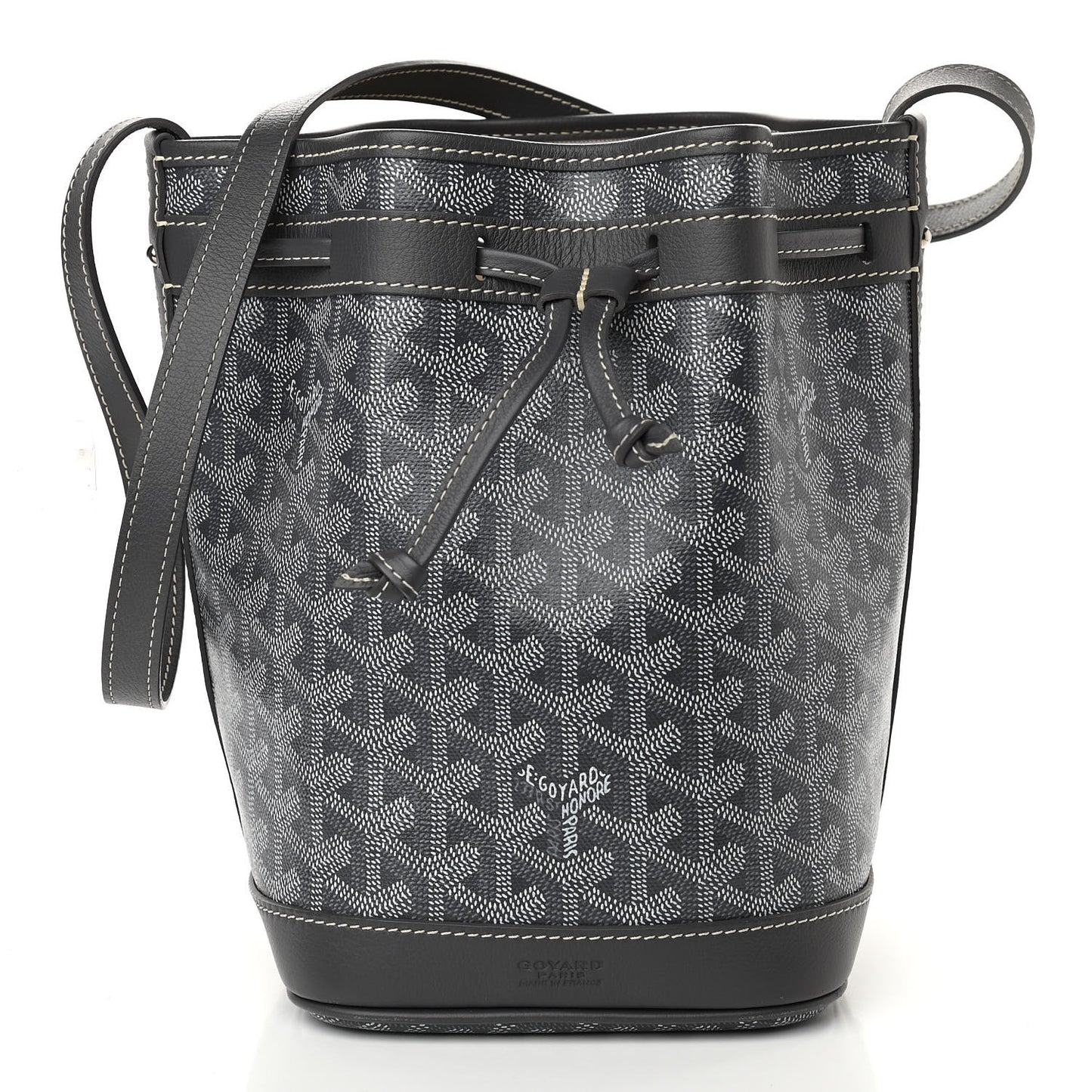Goyardine Petit Flot Bucket Bag PM Grey