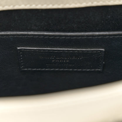 Saint Laurent Crinkled Calfskin Matelasse Monogram Baby Niki Chain Satchel Blanc Vintage 6 of 10