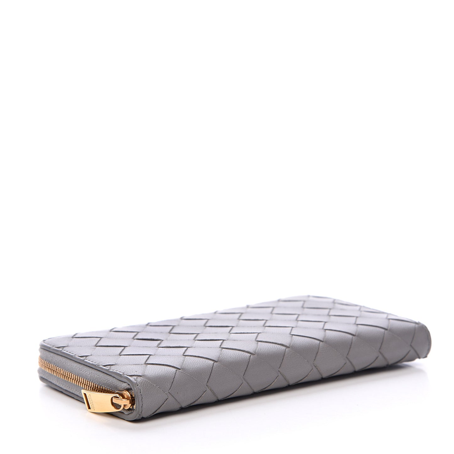 Nappa Intrecciato Zip Around Wallet Concrete