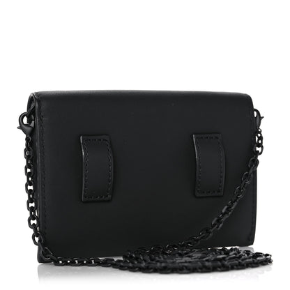 Christian Dior Ultra Matte Calfskin Nano Saddle Chain Pouch Black 3 of 12