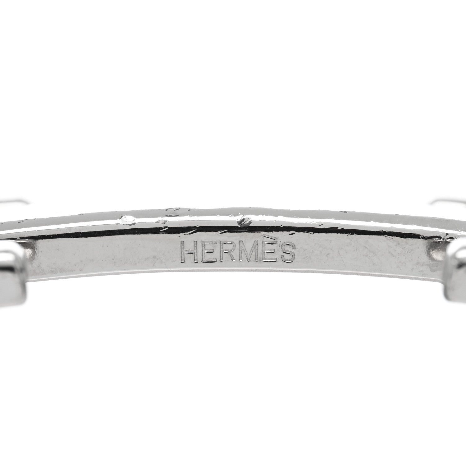 Hermes Palladium Martelee 32mm H Belt Buckle Silver 3 of 3