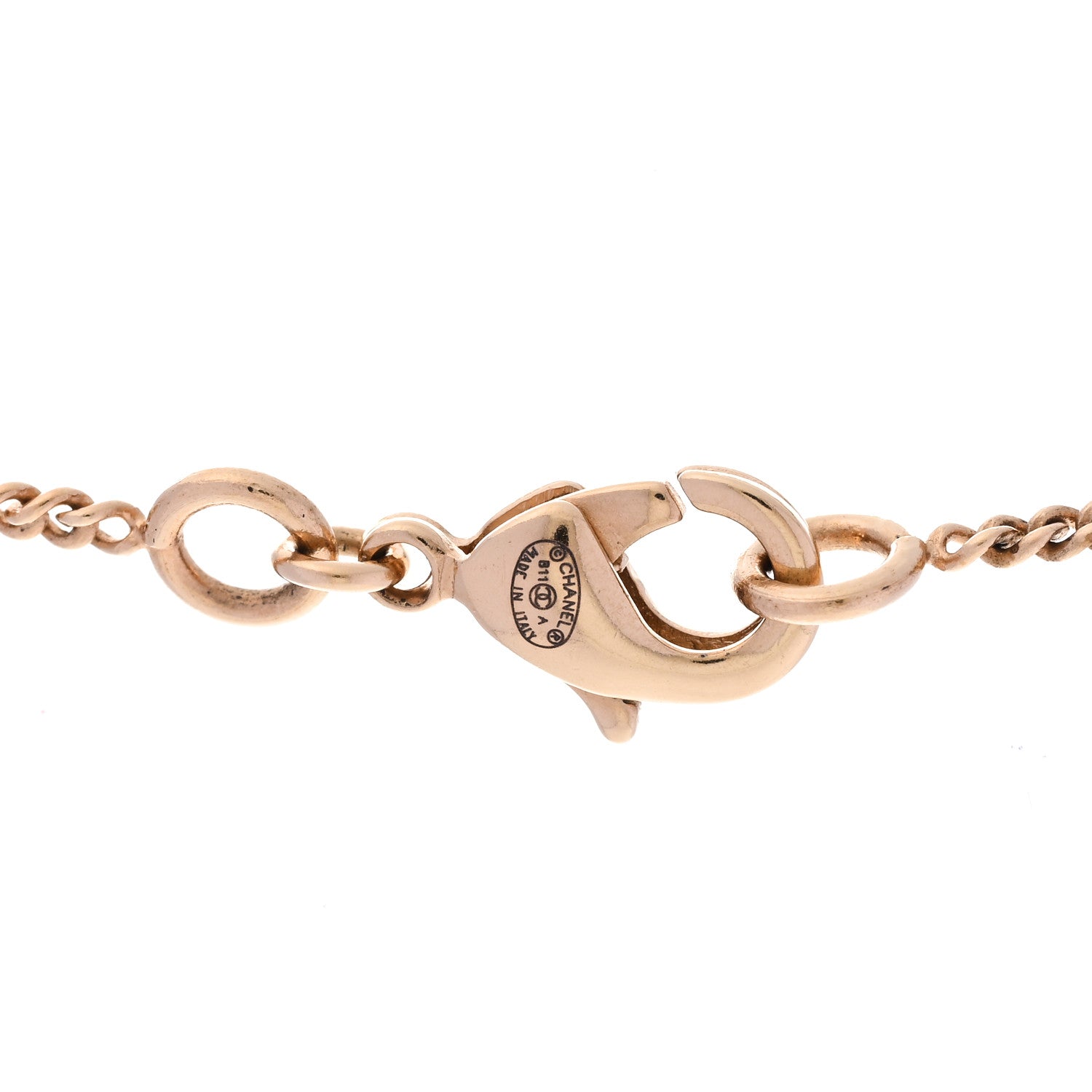 Chanel Metal Bead CC Drop CC Pendant Necklace Gold Red 4 of 6