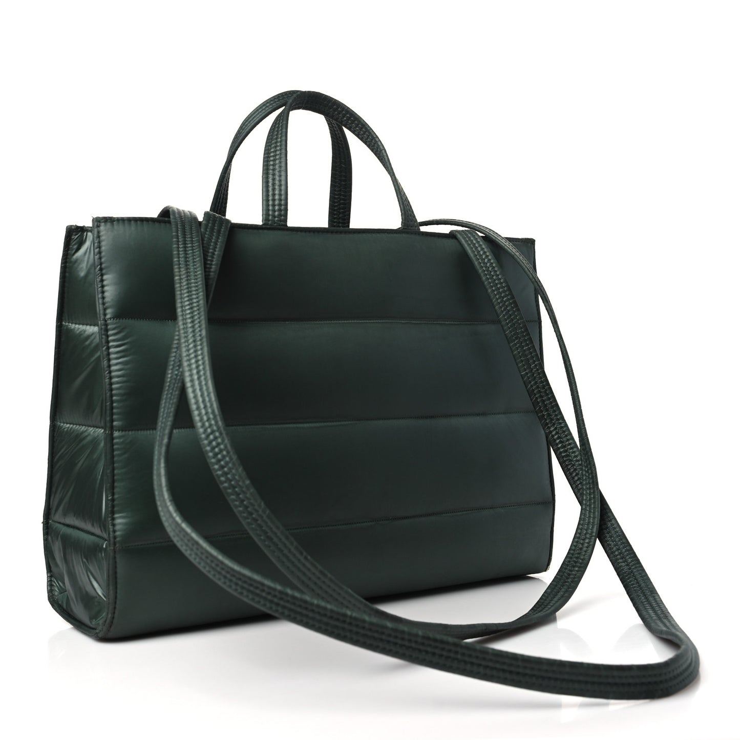 Nylon Medium Puff Shopping Bag Green