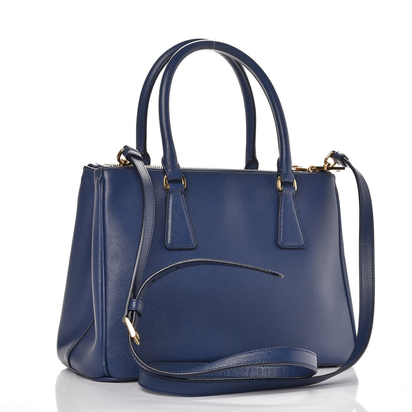 Saffiano Small Galleria Double Zip Tote Bluette