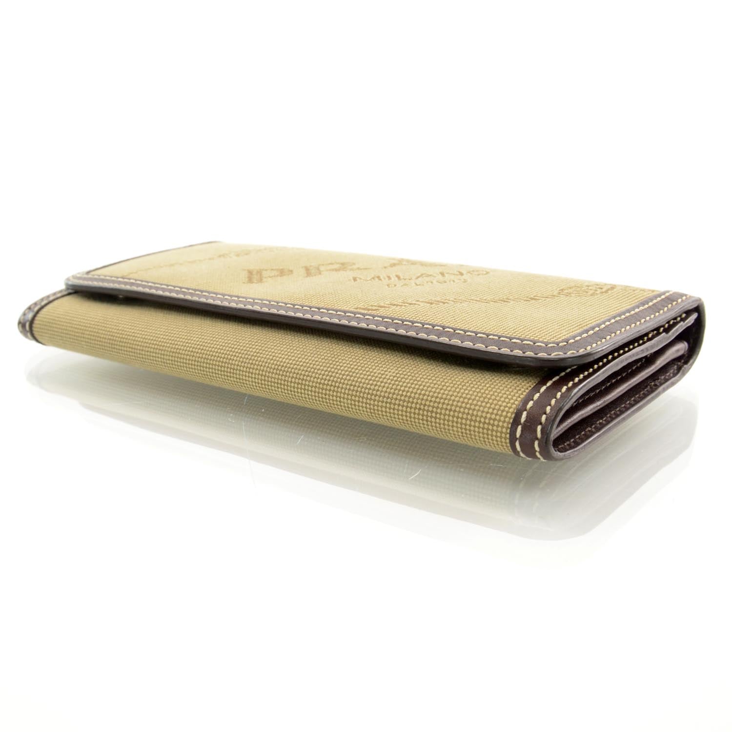 Prada Jacquard Logo Wallet Brown 3 of 9