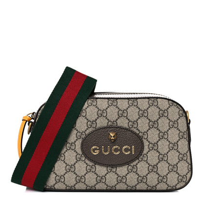 Gucci GG Supreme Monogram Web Neo Vintage Shoulder Bag Beige New Acero Crop 1 of 10