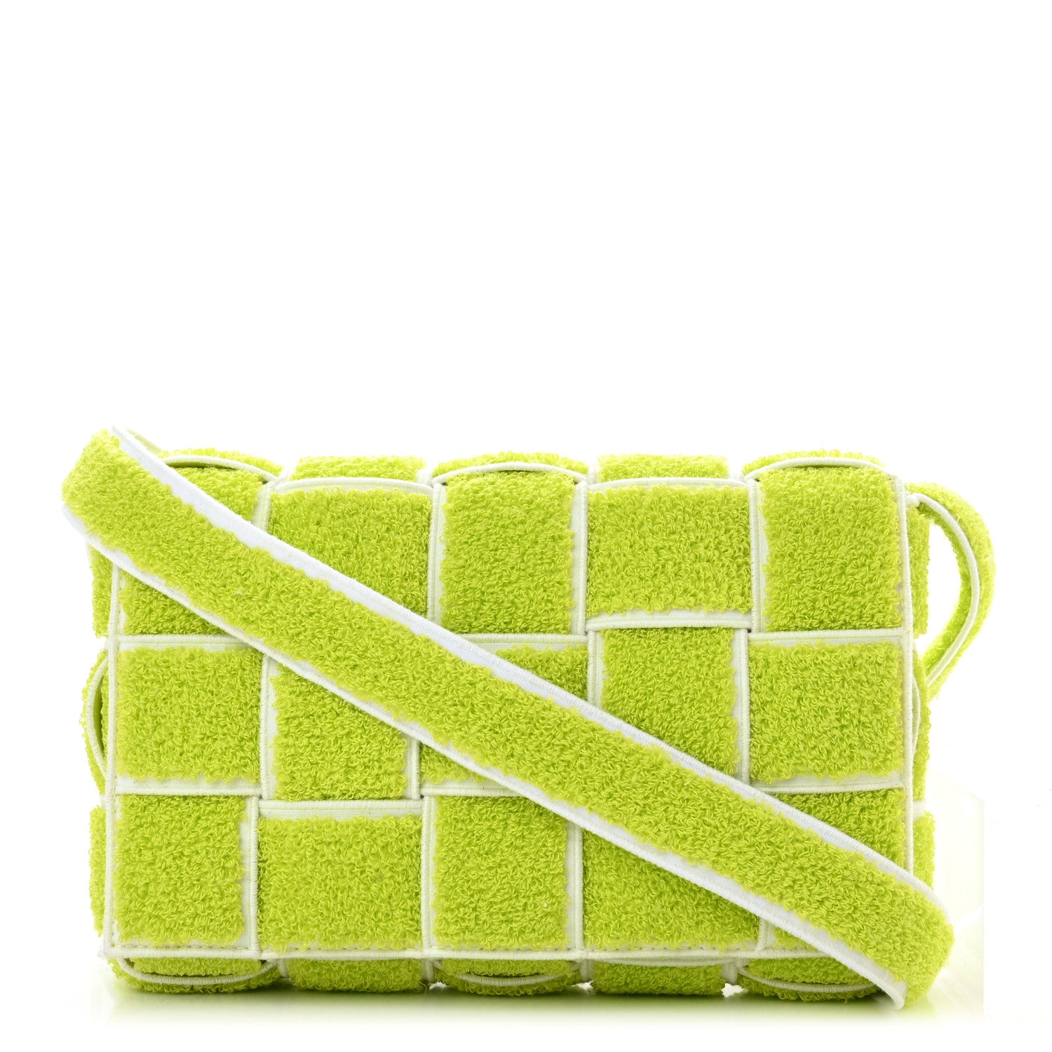Bottega Veneta Terrycloth Maxi Intrecciato Padded Cassette Crossbody Bag Acid Kiwi 3 of 11