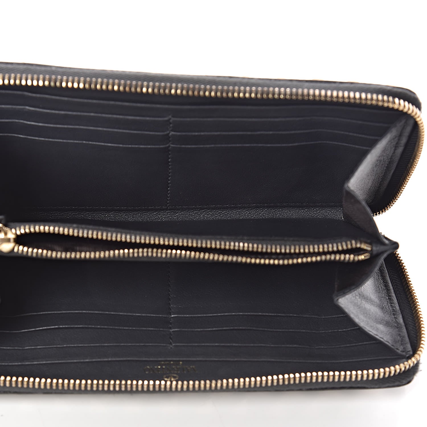 Valentino Garavani Calfskin Rockstud Zip Around Wallet Grey 5 of 7