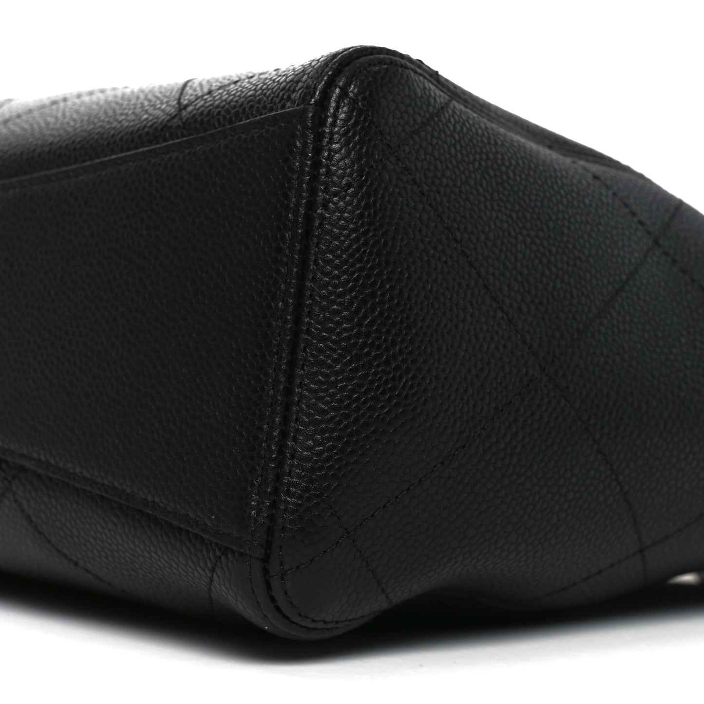Grained Calfskin Large Shopping Bag Black