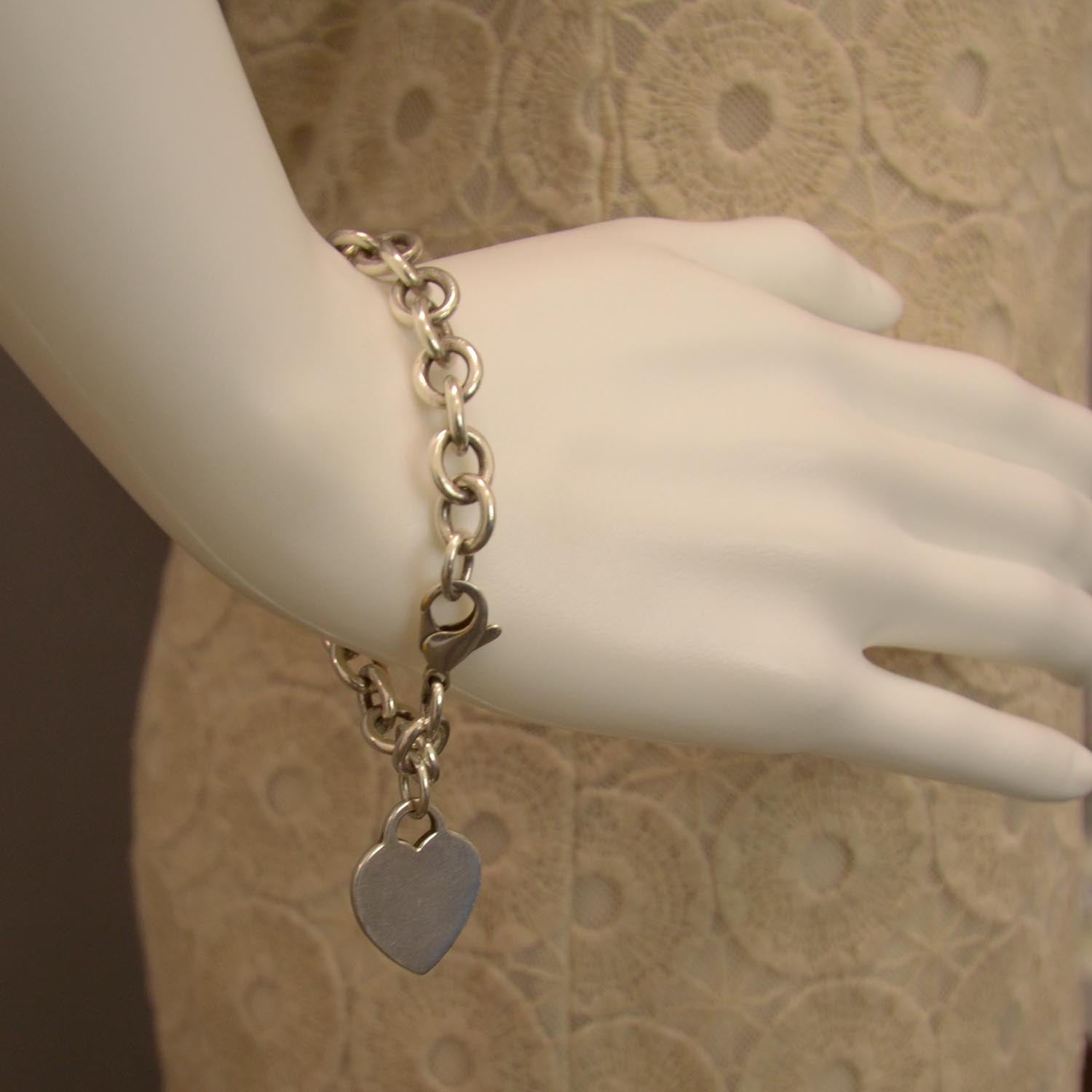 Tiffany Sterling Silver Heart Tag Charm Bracelet 2 of 3
