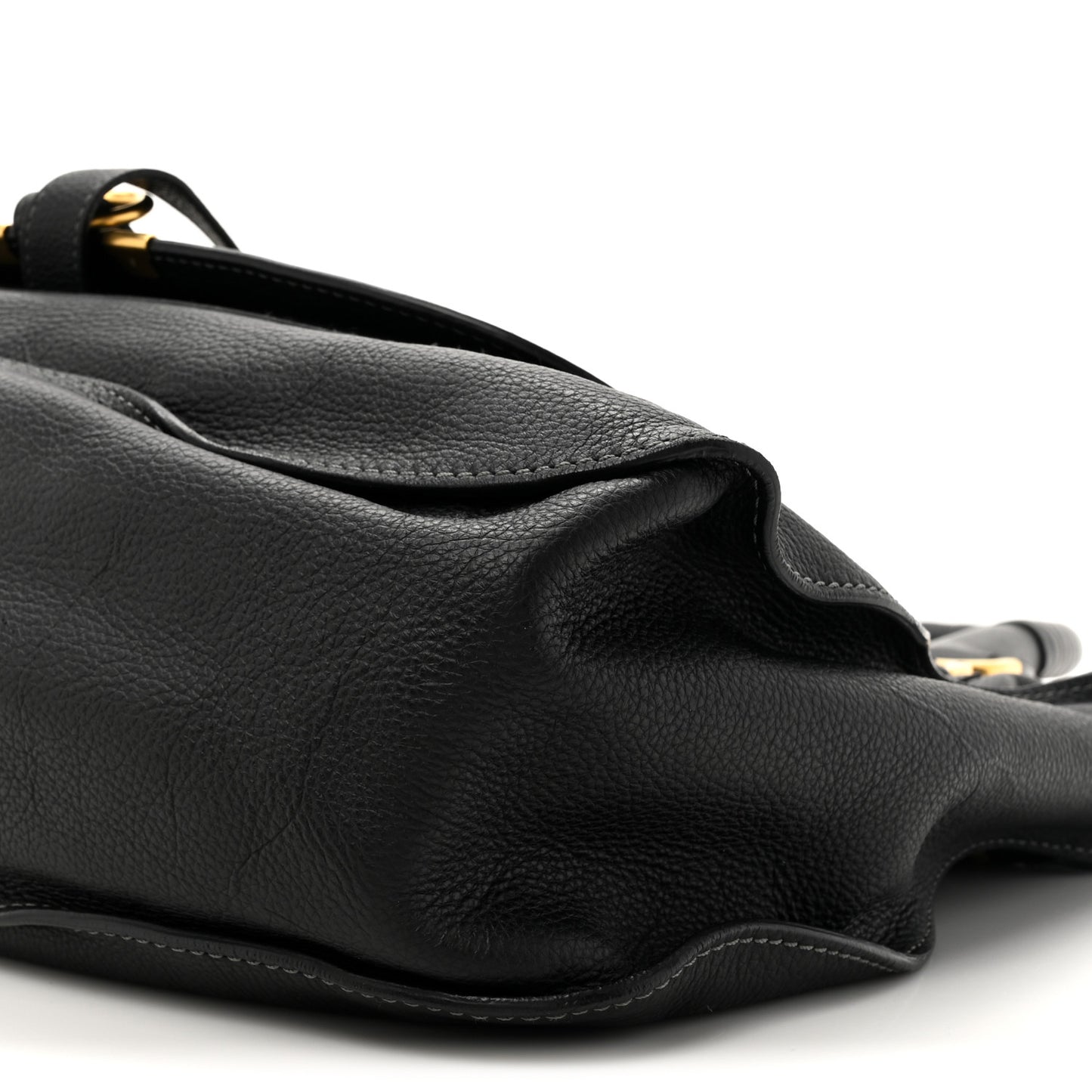 Calfskin Large Marcie Satchel Black