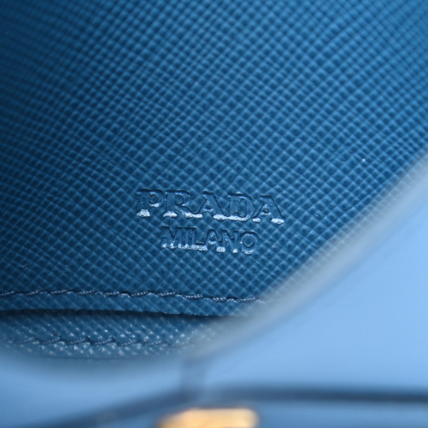 Prada Saffiano Metal Envelope Wallet Blue 6 of 7