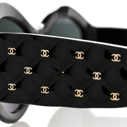 Chanel Acetate Quilted CC Sunglasses 5486-A Black 8 of 8