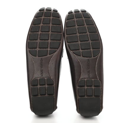 Louis Vuitton Grained Calfskin Monte Carlo Car Shoe Moccasin Loafers 10 Black 5 of 9