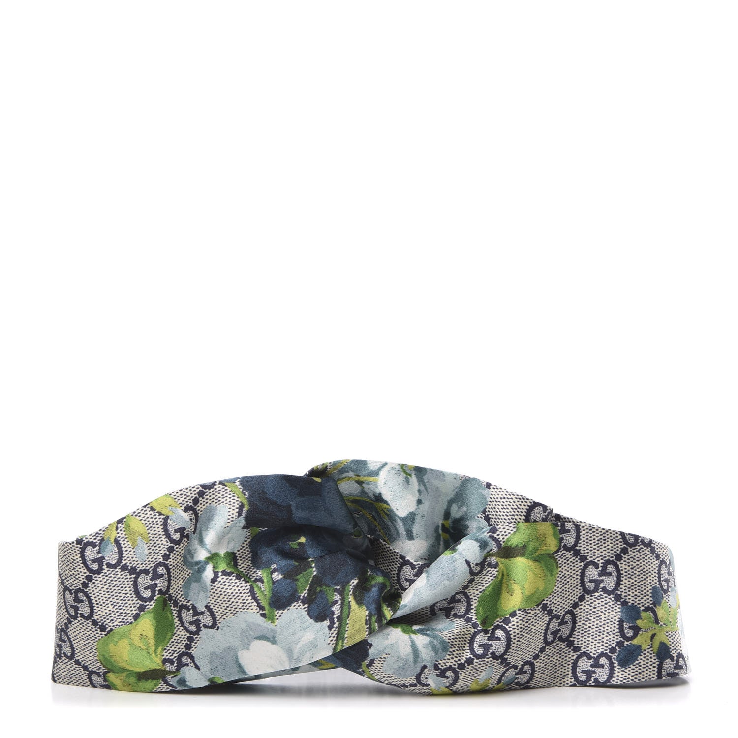 Gucci Silk Monogram Blooms Print Headband Blue 1 of 6
