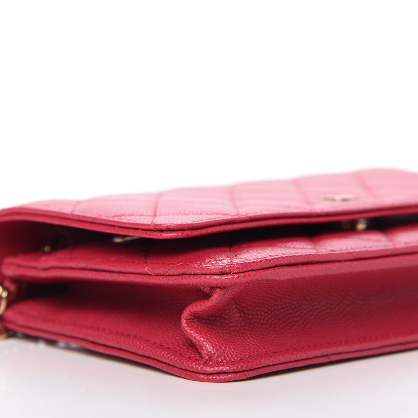 Caviar Quilted Wallet On Chain WOC Dark Pink