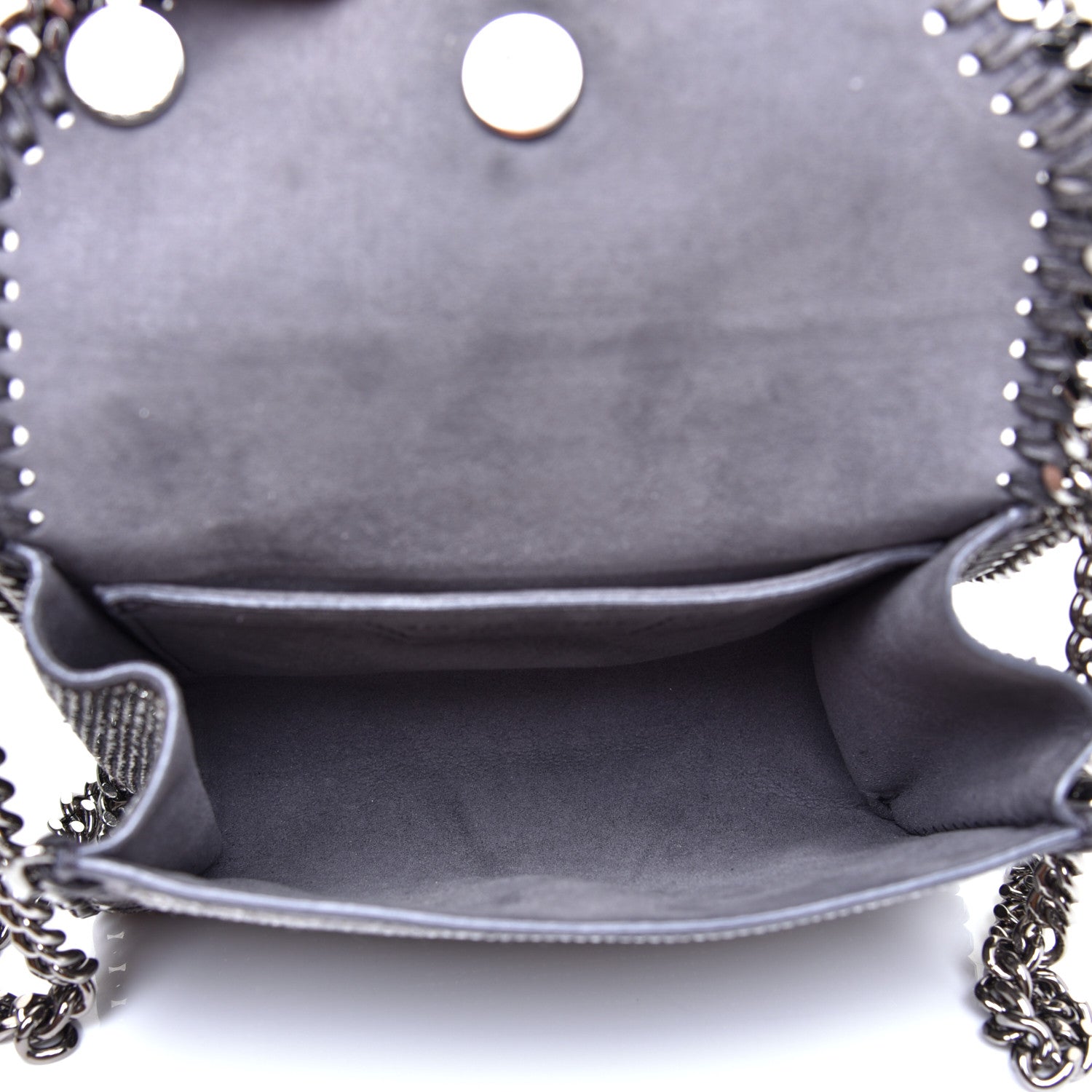 Stella McCartney Crystal Stones Tiny Fold Over Falabella Grey 5 of 9