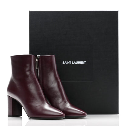 Saint Laurent Nappa Lou 75 Ankle Zip Boot 37 Dark Violet 10 of 10