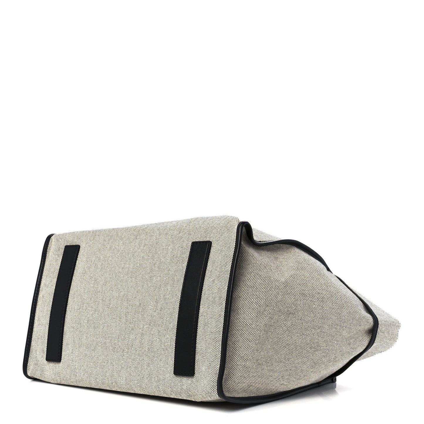 Canvas Calfskin XL Morris Tote Optic White Black