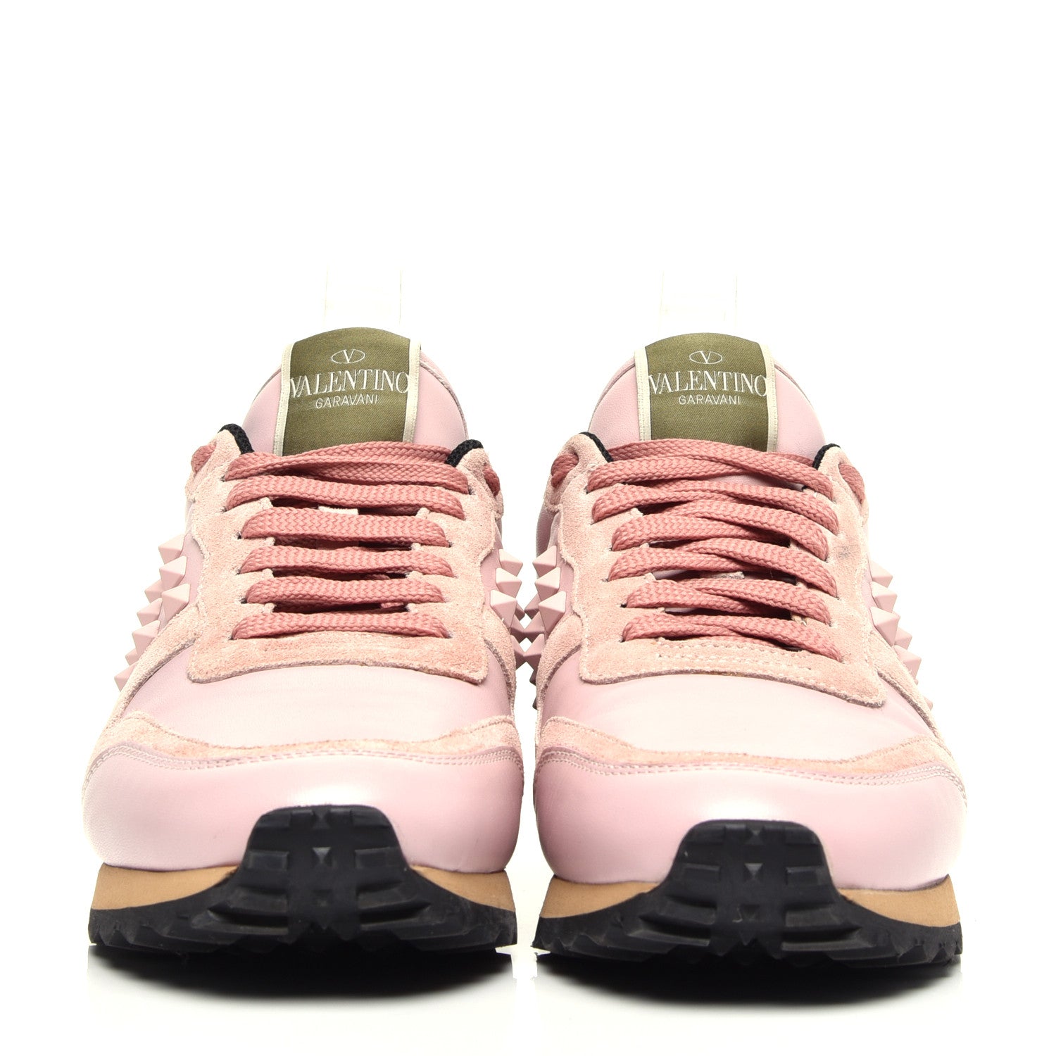 Valentino Garavani Calfskin Suede Rockstud Sneakers 39 Pink 2 of 11