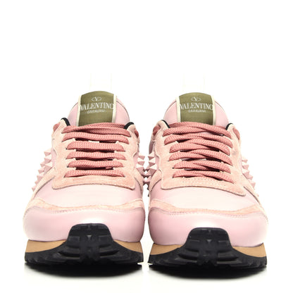 Valentino Garavani Calfskin Suede Rockstud Sneakers 39 Pink 2 of 11