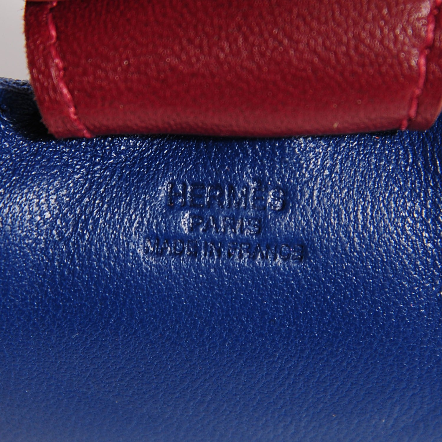 Hermes Milo Lambskin Grigri Rodeo Horse Bag Charm MM Bleu de Malte Rouge H Poppy 4 of 5