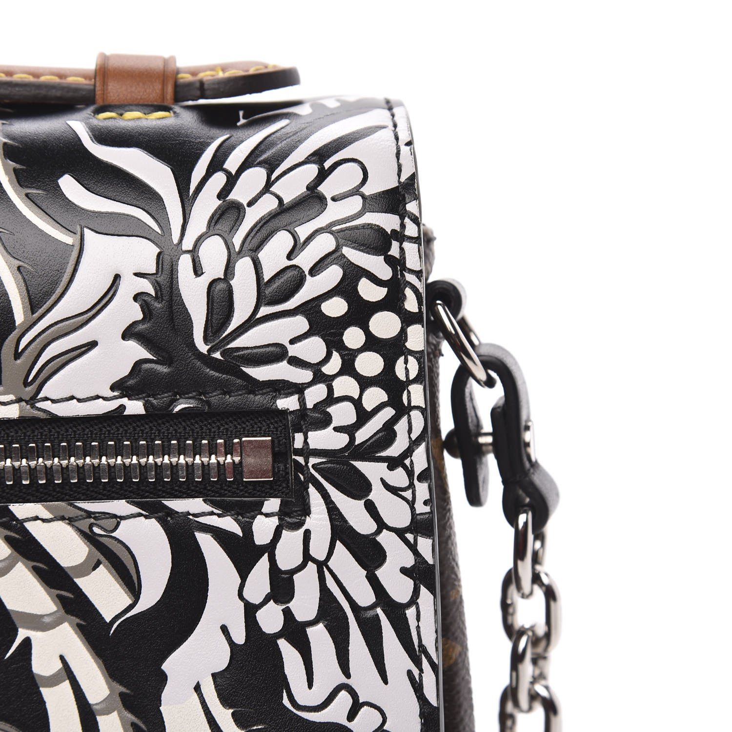 Louis Vuitton Epi Monogram Floral Pochette Metis Black White 9 of 11