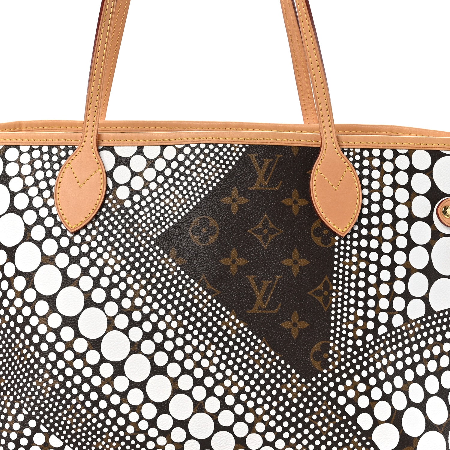 Louis Vuitton Monogram Kusama Waves Neverfull MM White 8 of 10