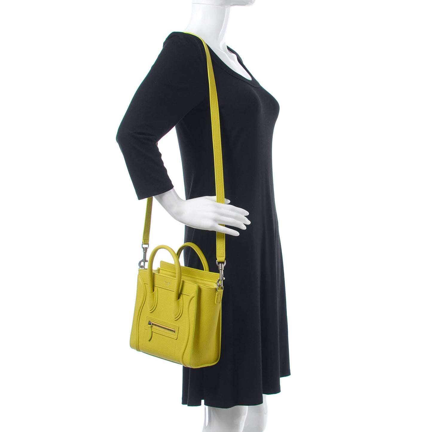 Drummed Calfskin Nano Luggage Mimosa