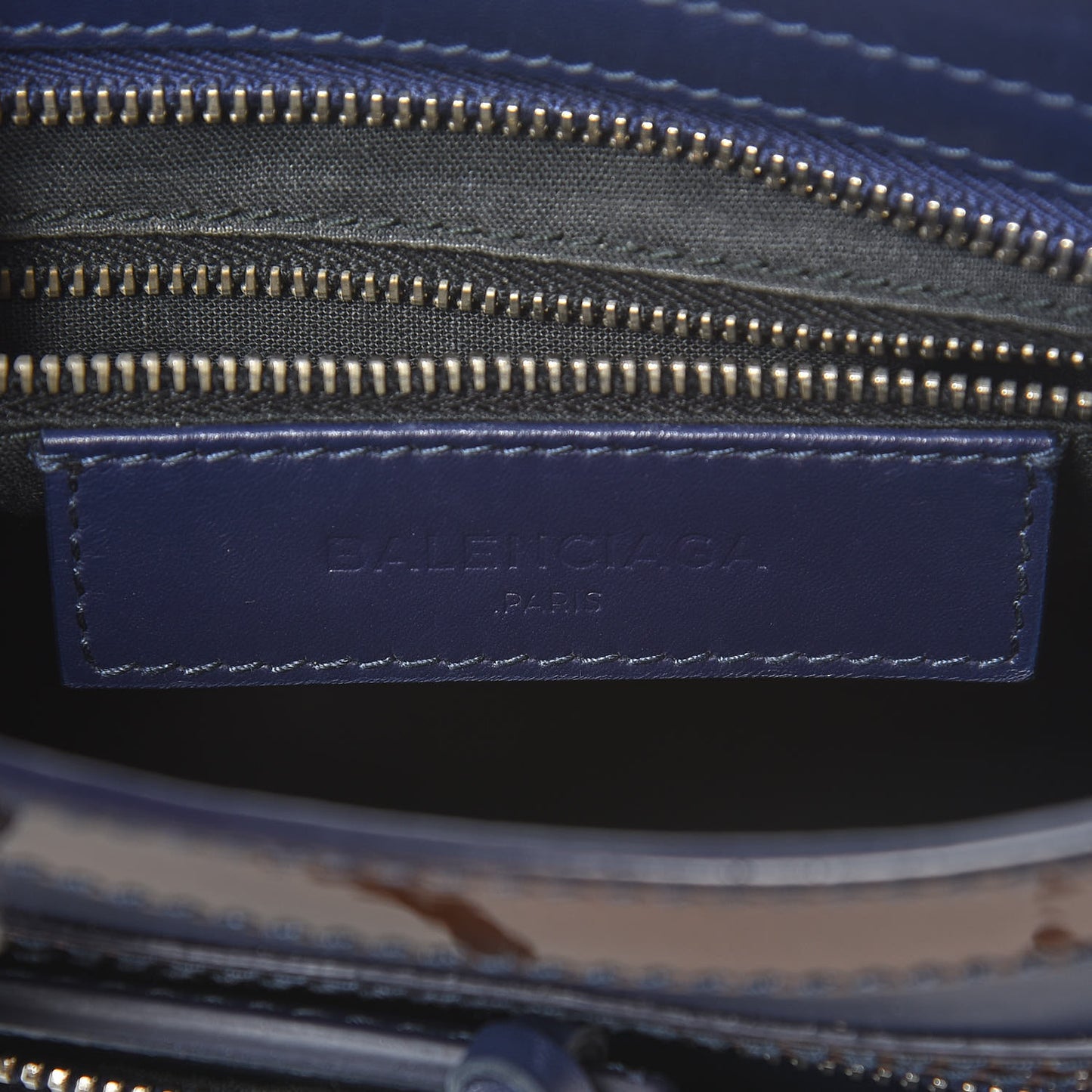 Smooth Calfskin Metallic Patent Giant 12 Silver Hardware Mini City Ultraviolet