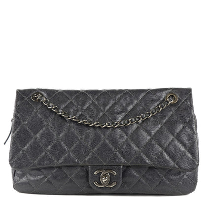 Chanel Iridescent Caviar Quilted Large Chic Flap Dark Silver 1 of 8