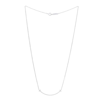 Tiffany 18K White Gold Diamond Small T Smile Pendant Necklace 3 of 6
