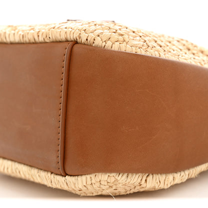 Saint Laurent Raffia Calfskin Le 5 A 7 Baby Hobo  Natural Brick 11 of 12