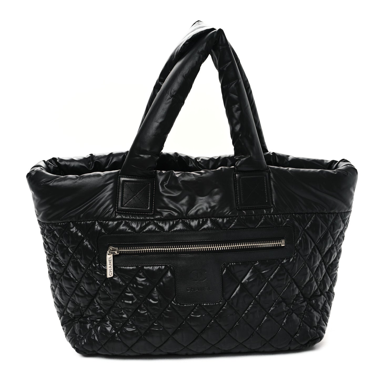 Nylon Quilted Large Coco Cocoon Tote Black