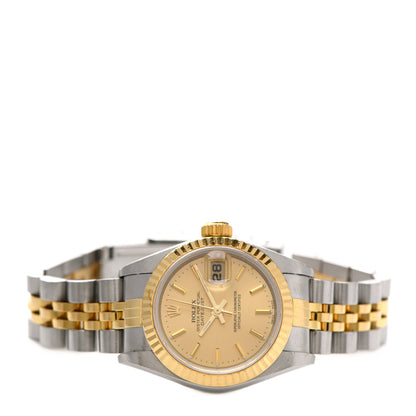 Rolex Stainless Steel 18K Yellow Gold 26mm Oyster Perpetual Datejust Watch Champagne 79173 3 of 8