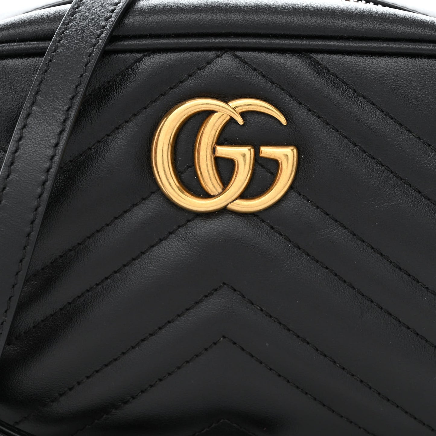 Calfskin Matelasse Mini GG Marmont Chain Shoulder Bag Black