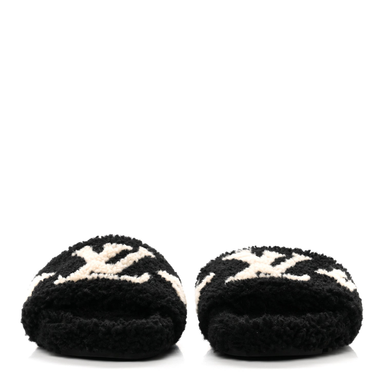 Louis Vuitton Shearling Bom Dia Flat Mules 38.5 Black 2 of 8